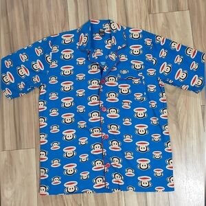 Paul Frank Button Down Novelty Monkey Print Shirt.
